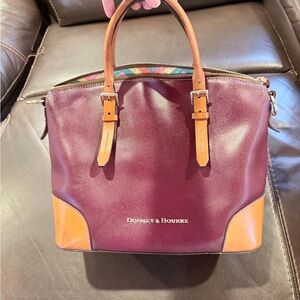 Dooney & Bourke Burgundy and Claremont Domed Satchel